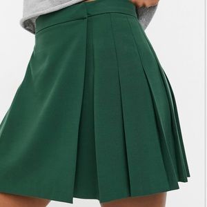 ASOS pelted mini skirt forest green
